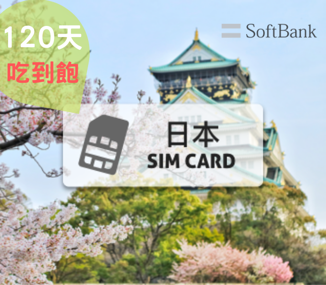 日本Softbank上網卡【120天 吃到飽、不降速】