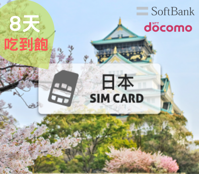 日本上網卡【8天 每日2GB】Softbank