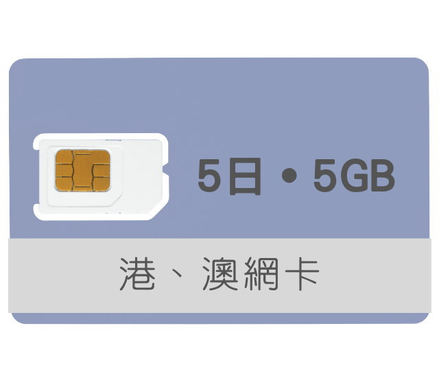 香港、澳門上網卡【5天 高速上網5GB流量】