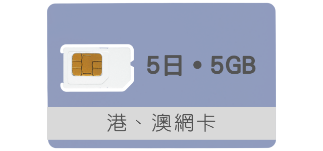 香港、澳門上網卡【5天 高速上網5GB流量】
