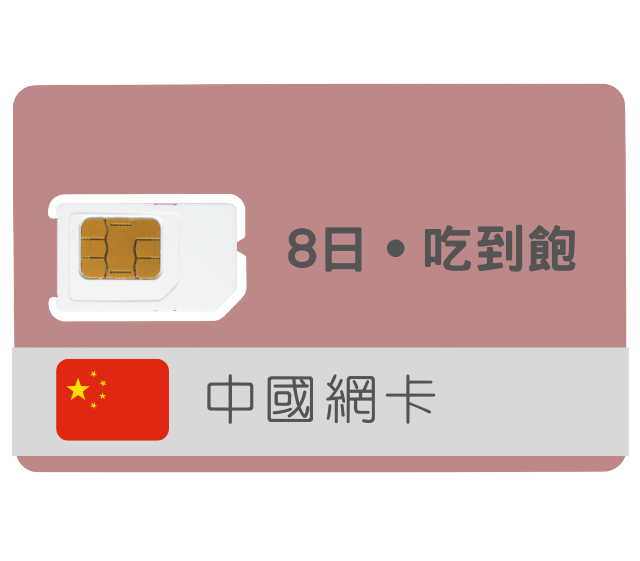 中國上網卡【8天 吃到飽】免翻牆