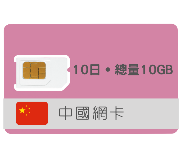 中國上網卡【10天 總量10GB】免翻牆
